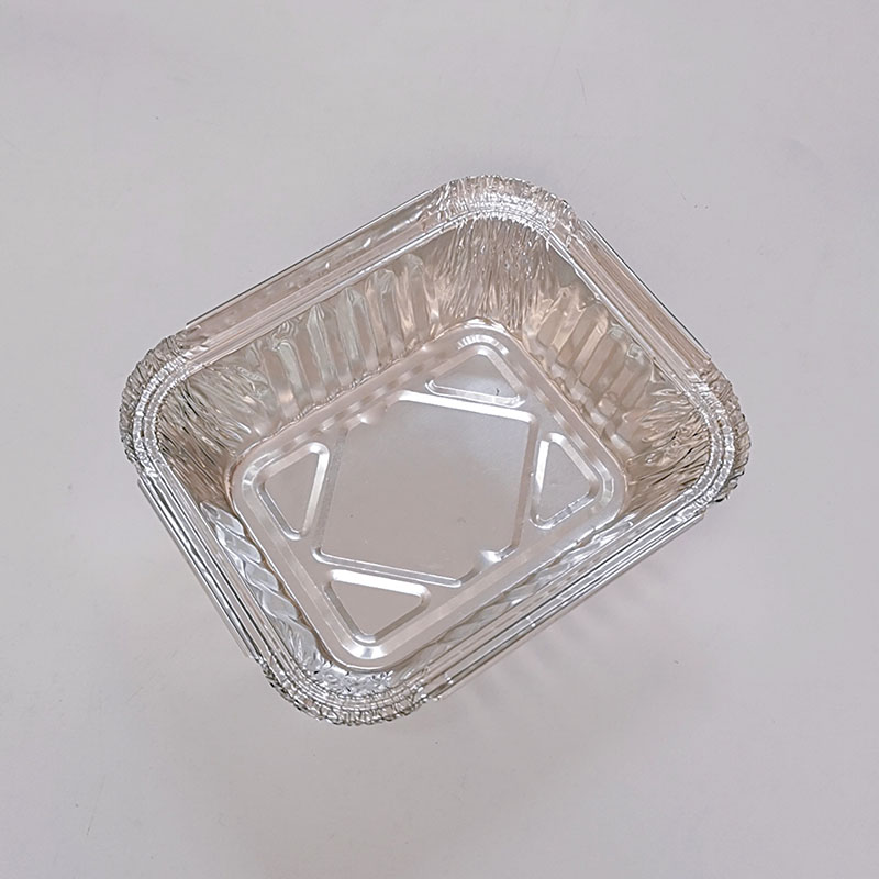 Small Rectangle Aluminum Foil Tableware with Lid