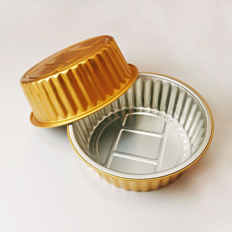 7inches Gold Sealable Disposable Takeaway Lunch Pan Sealed Foil Plate