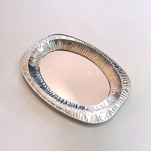 Disposable oval aluminum foil roast dish camping barbecue tray baking tool catering service platter Factory price