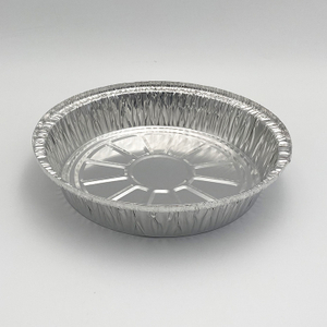 Aluminum foil plate for round straight edge baking
