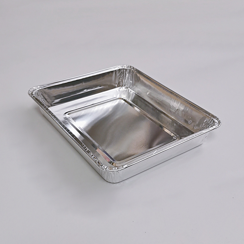 Medium size barbecue plate square wrinkle free food grade disposable aluminum foil tableware