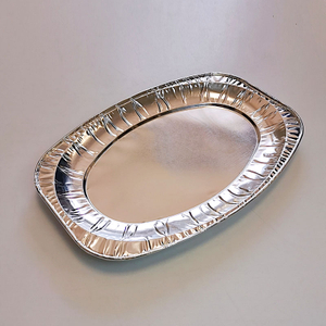 Oval Disposable Aluminum Foil Pans Container Premium Quality & Durable Steam Table tray Tinfoil Fish Plate For Cooking Baking Roasting Broiling