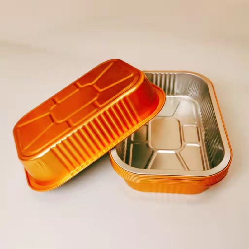 1050ml Gold Sealable Foil Cutlery Disposable Takeaway Pan