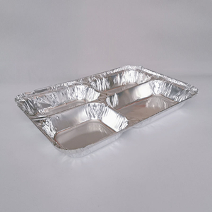 820ml Rectangular Four Grid Food Grade Aluminum Foil Pan