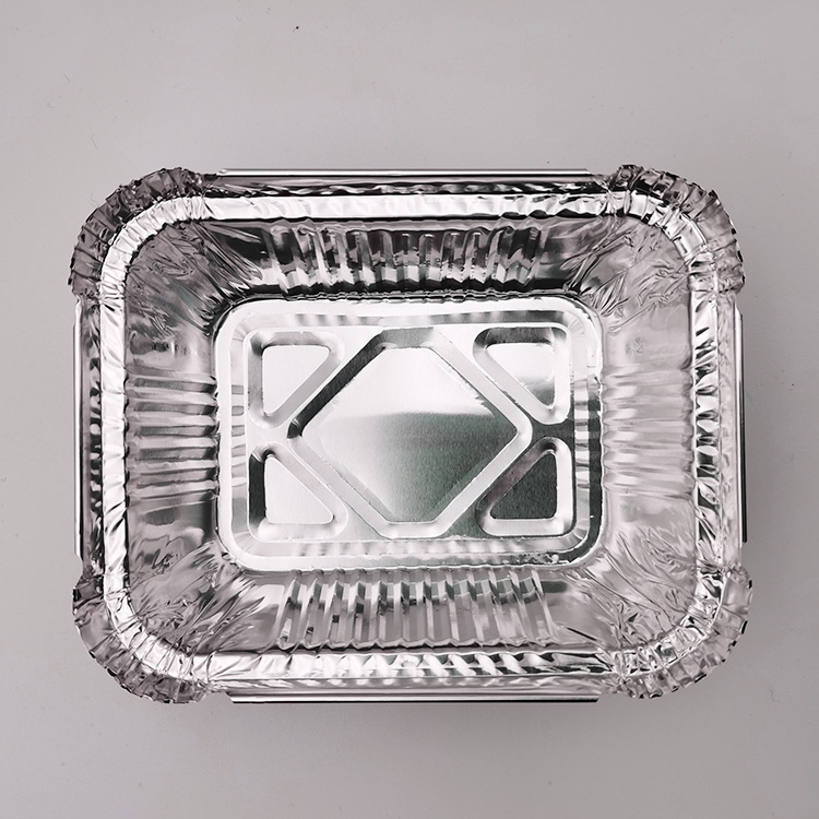 Small rectangular aluminum foil container