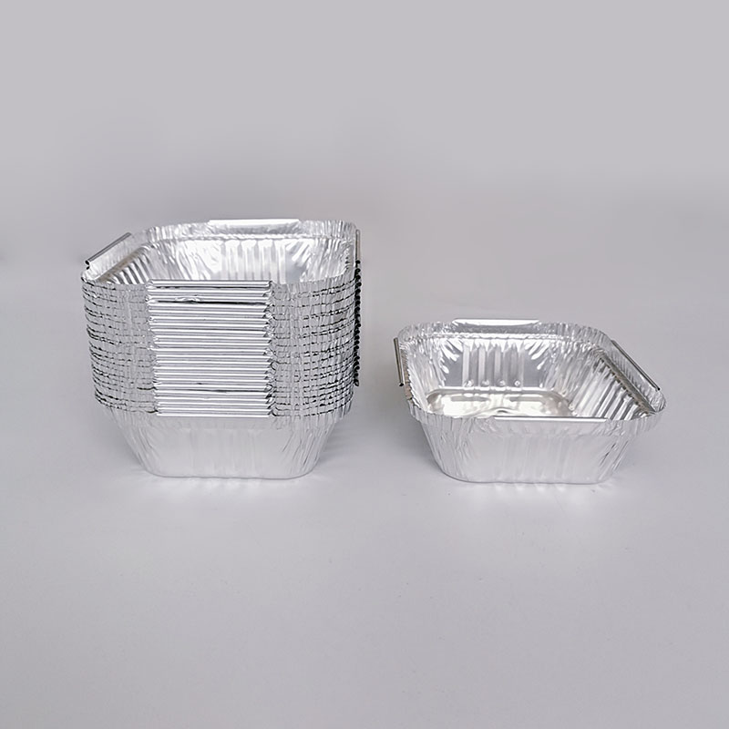 190ml Small Rectangle Aluminum Foil Pans with Clear Lids