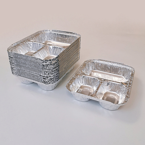 3 Compartment Take Out Food foil Containers with lids
