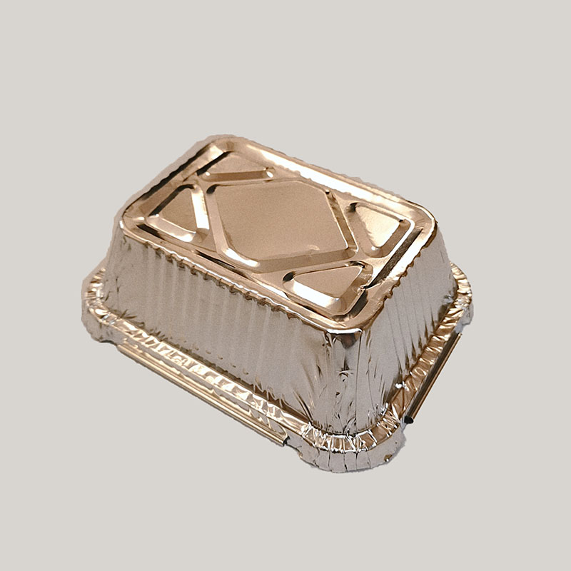 220ml small capacity aluminum foil container square baking box disposable food grade dining utensils with lid Eco-friendly 