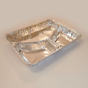 Disposable aluminum foil tray school canteen takeout packaging multi grid lunch box Plates for Food