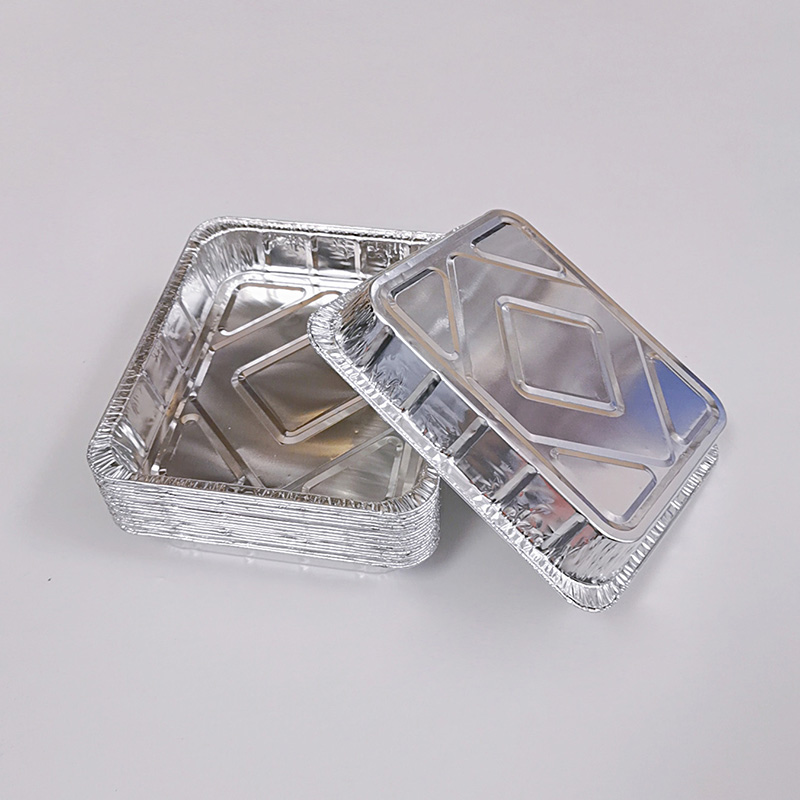 Medium square disposable aluminum foil tray food grade Wrinkle Free Baking barbecue for oven