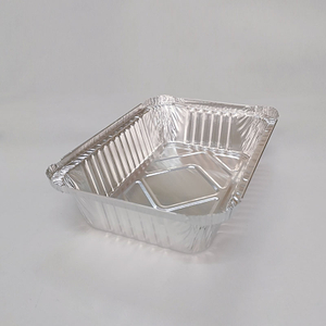 Small rectangular aluminum foil tableware with lid food grade takeaway packaging tray