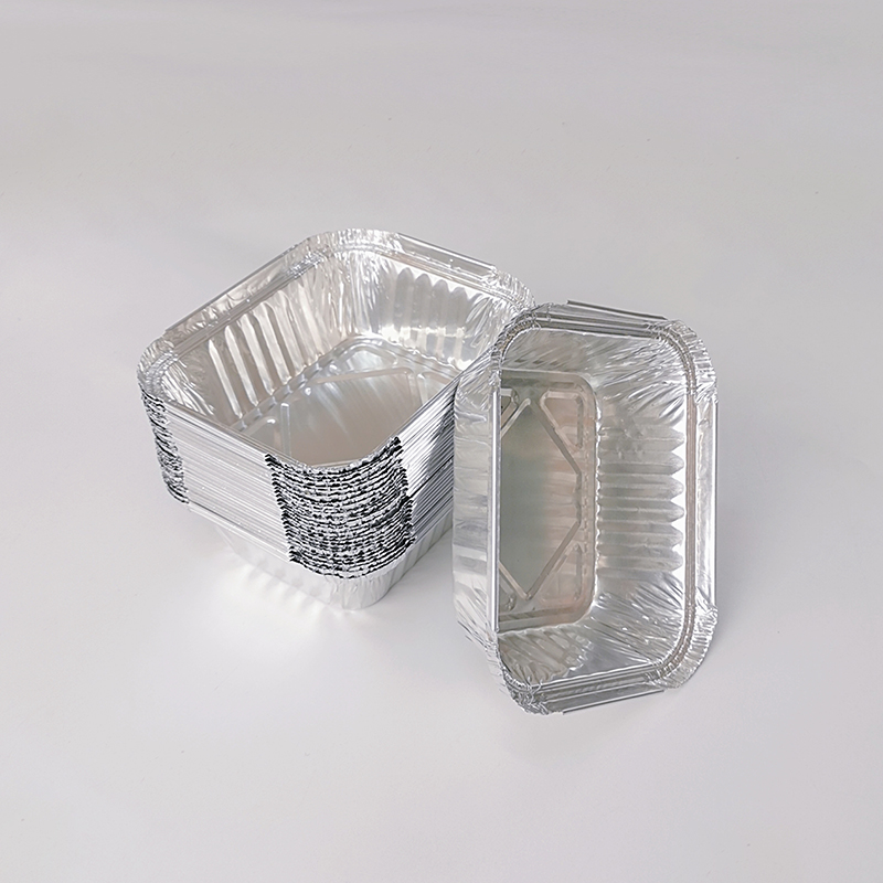 450ml small rectangular disposable aluminum foil container with cover wholesale and retail utensils for catering barbecue camping baking oven