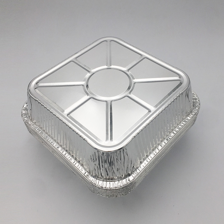 Square aluminum foil plate