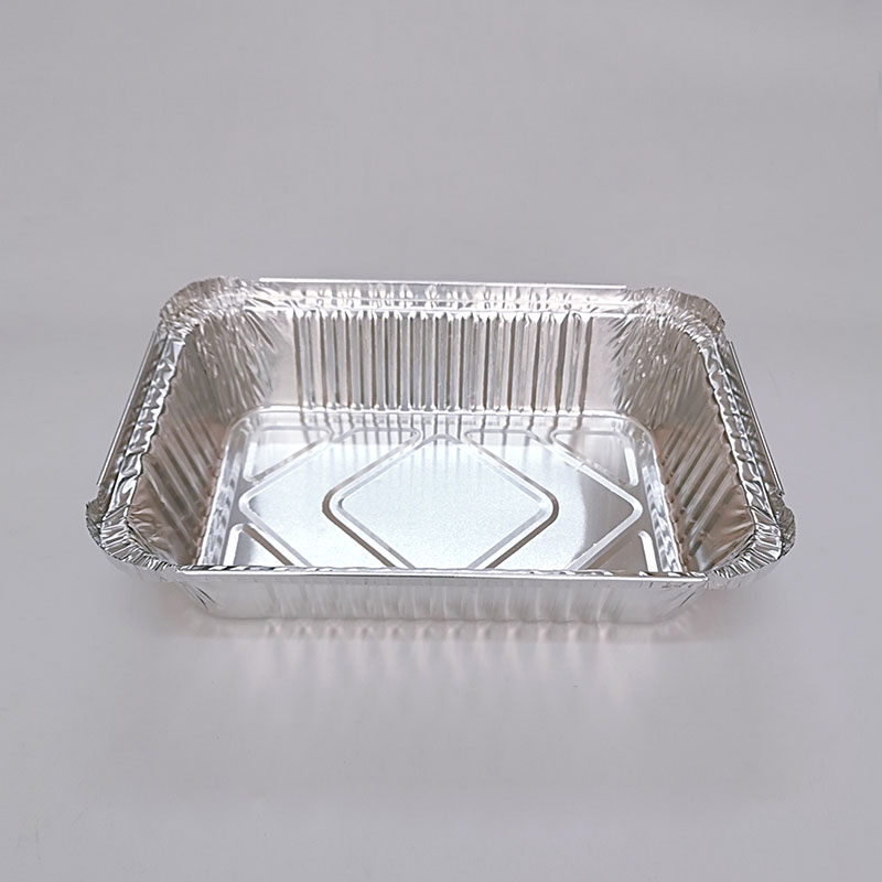 Small Rectangular Aluminum Foil Tableware with Lid