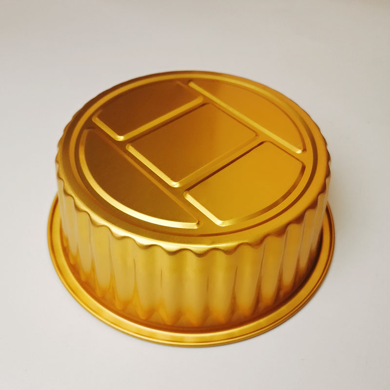 7inches Gold Sealable Disposable Takeaway Lunch Pan Sealed Foil Plate
