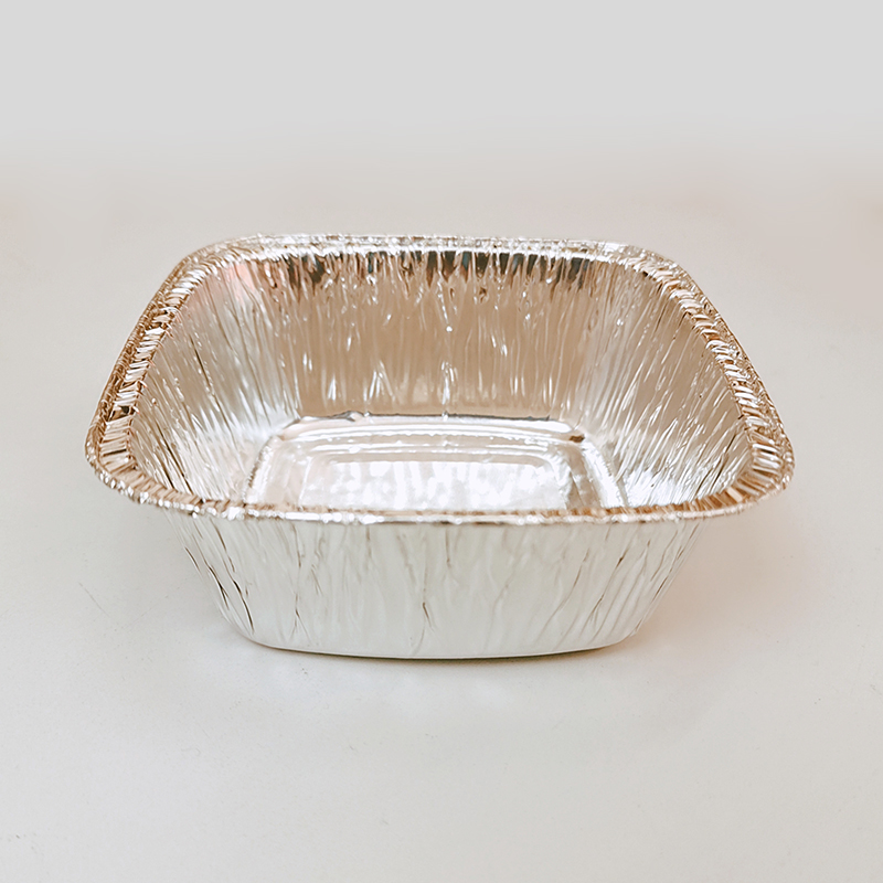 Small square aluminum foil container tableware tin foil kitchenware foil baking tray for catering and family food