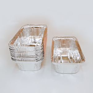 Long aluminum foil food container with lid for pastry BBQ baking tray take out food packaging tableware